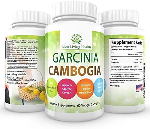 100% Pure Live Garcinia Cambogia Extract Weight Loss Supplement Best Natural Appetite Suppressant to Lose Weight Fast TV Dr Recommended 60 VCaps 75% HCA Proudly made in USA