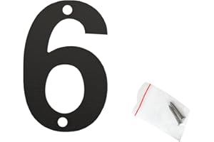 roslyong 3 Inch House Number, Address Number for Outdoor Signs, Vintage Cast Iron Metal Solid Number Door Mailbox Decor with Screws, Black Home Number 6