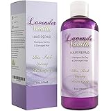 Hair Repair Shampoo for Dry & Damaged Hair Lavender Essential for Healthy Hair Growth Ultra-Nourishing Strengthening Treatment Hypoallergenic Daily Shampoo for Men & Women with Delicious Vanilla Aroma