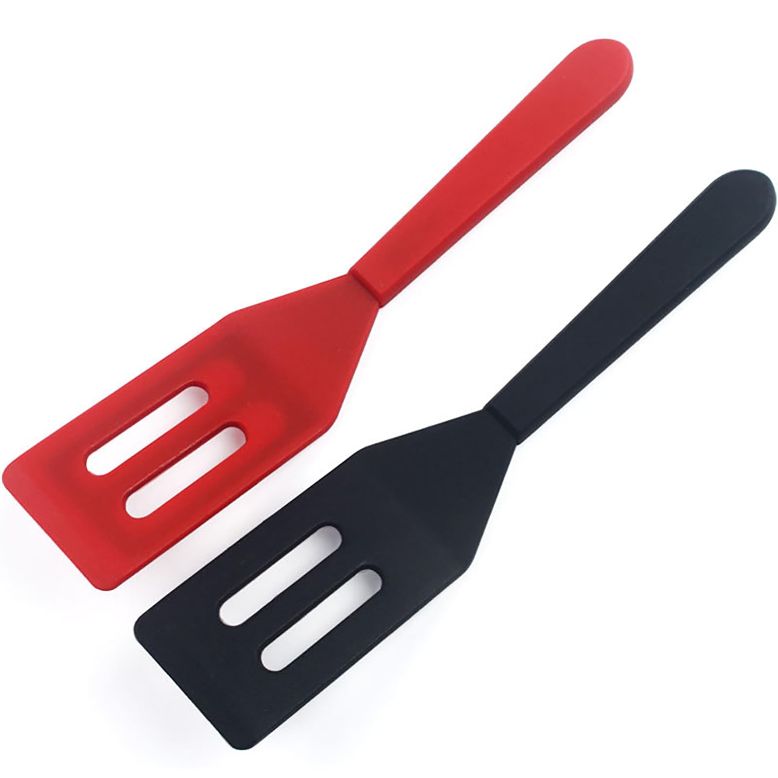 Photo 1 of ?2 Pack?Kunovo Small Spatula for Nonstick Cookware Mini Spatulas for kitchen Use,Heat-Resistant Silicone Thin Spatula Cooking Baking (Black-R)