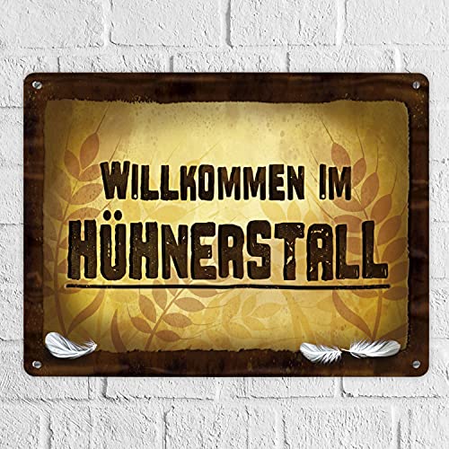 Hühnerstall Metallschild XXL mit Hühner Motiv – Bild 3