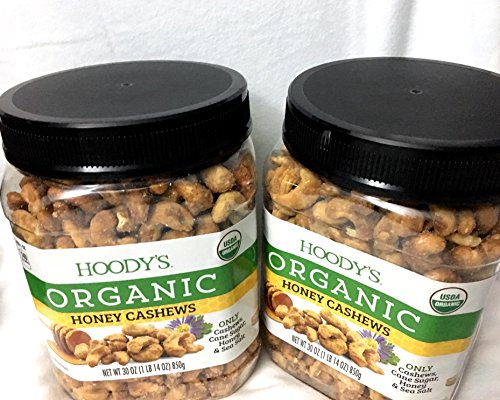 Hoody's Organic Honey & Sea Salt Cashews 30oz (1 lb 14 Oz) (2 pack)