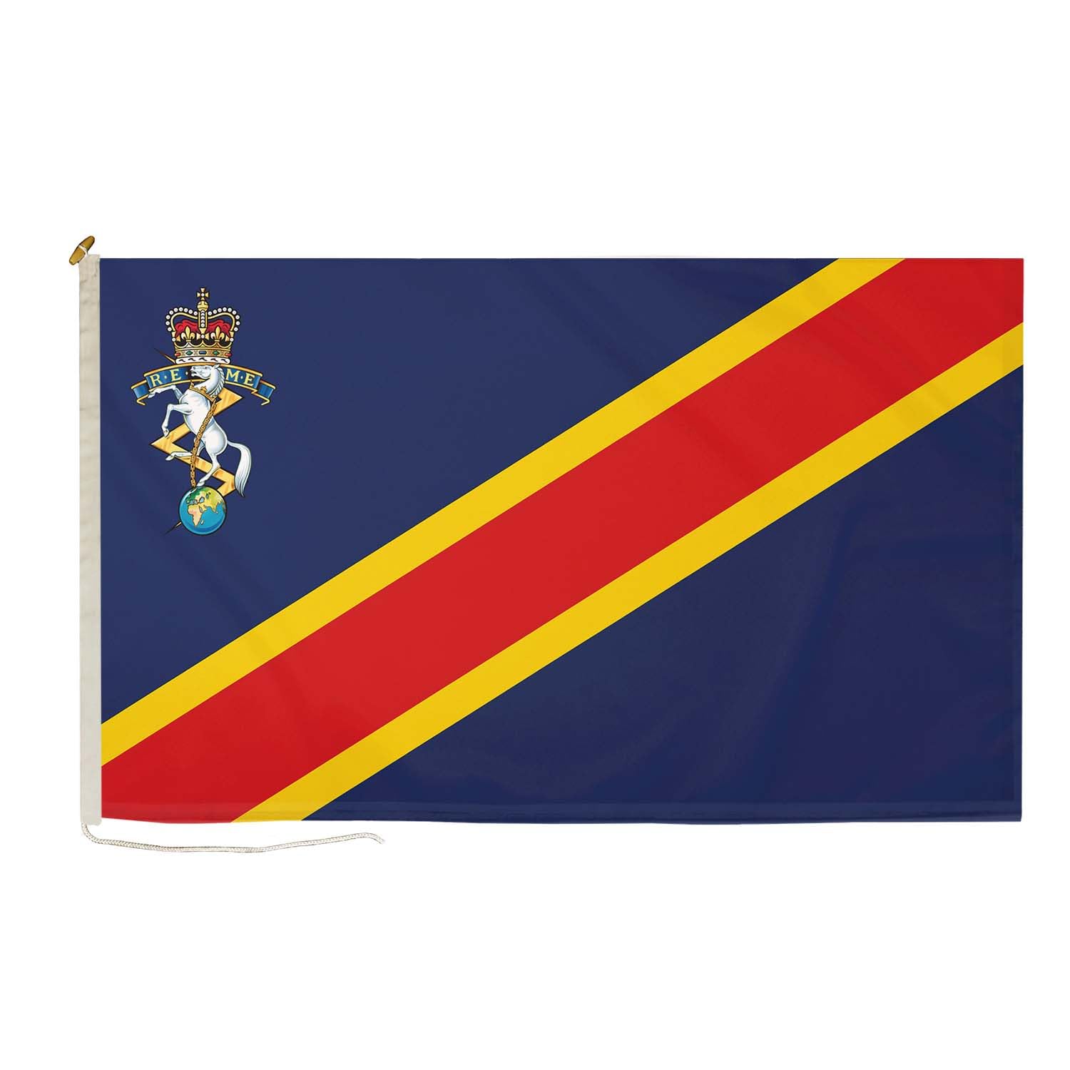 DuraFlag Royal Electrical and Mechanical Engineers (REME) 5ft x 3ft Flag Premium Quality With Rope & Toggle Reinforced Stitching 150cm x 90cm British Army REME Corps Flag Heavy Duty Polyester