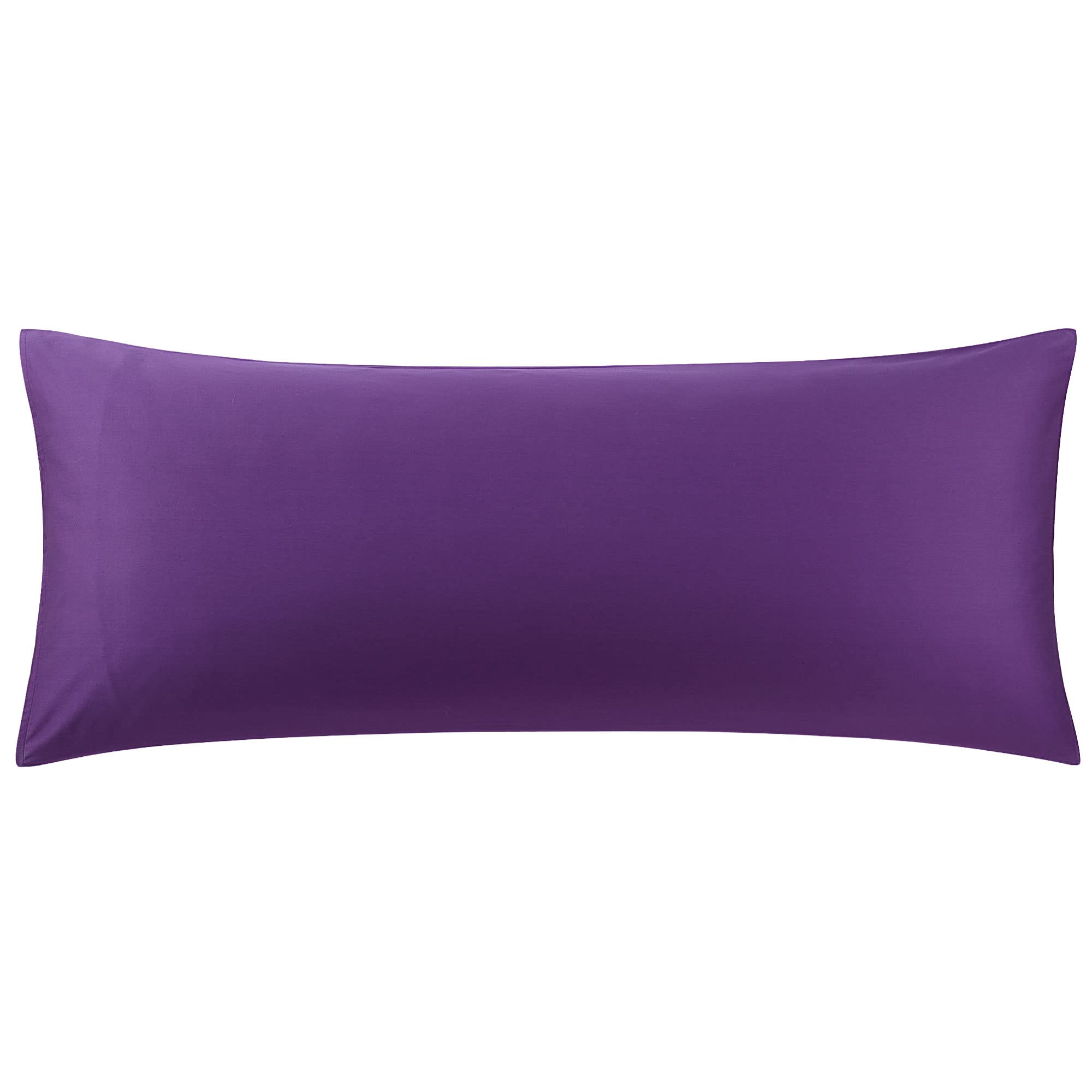 PiccoCasa 100% Cotton Body Pillowcase, Soft and Breathable Body Pillow Cover with Envelope Closure Bedroom Long Pillow Case Grape 20"x48" (4ft)