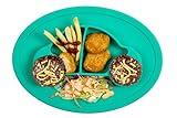 Qshare Toddler Plates, Portable Baby Plates for Toddlers, BPA-Free FDA Approved Strong Suction Plates for Toddlers, Dishwasher and Microwave Safe Silicone Placemat 11x8x1''