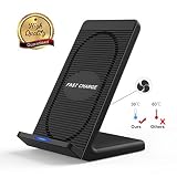 Inclined Wireless Charging,Pianogic Wireless Fast Charger with Cooling Fan Charging Pad Fast Charging for Samsung GalaxyS8/S8+ S7/S7 Edge S6 Edge+ Note 5 Stand Charging for iPhone X/8/8 Plus