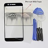 Eaglestar Black K20 PLUS Front Panel Outer Screen Glass Lens Replacement for Front Screen Glass Lens For LG K20 Plus LV5 M250/K10 2017/K20 V/Harmony/X400+OCA Tape