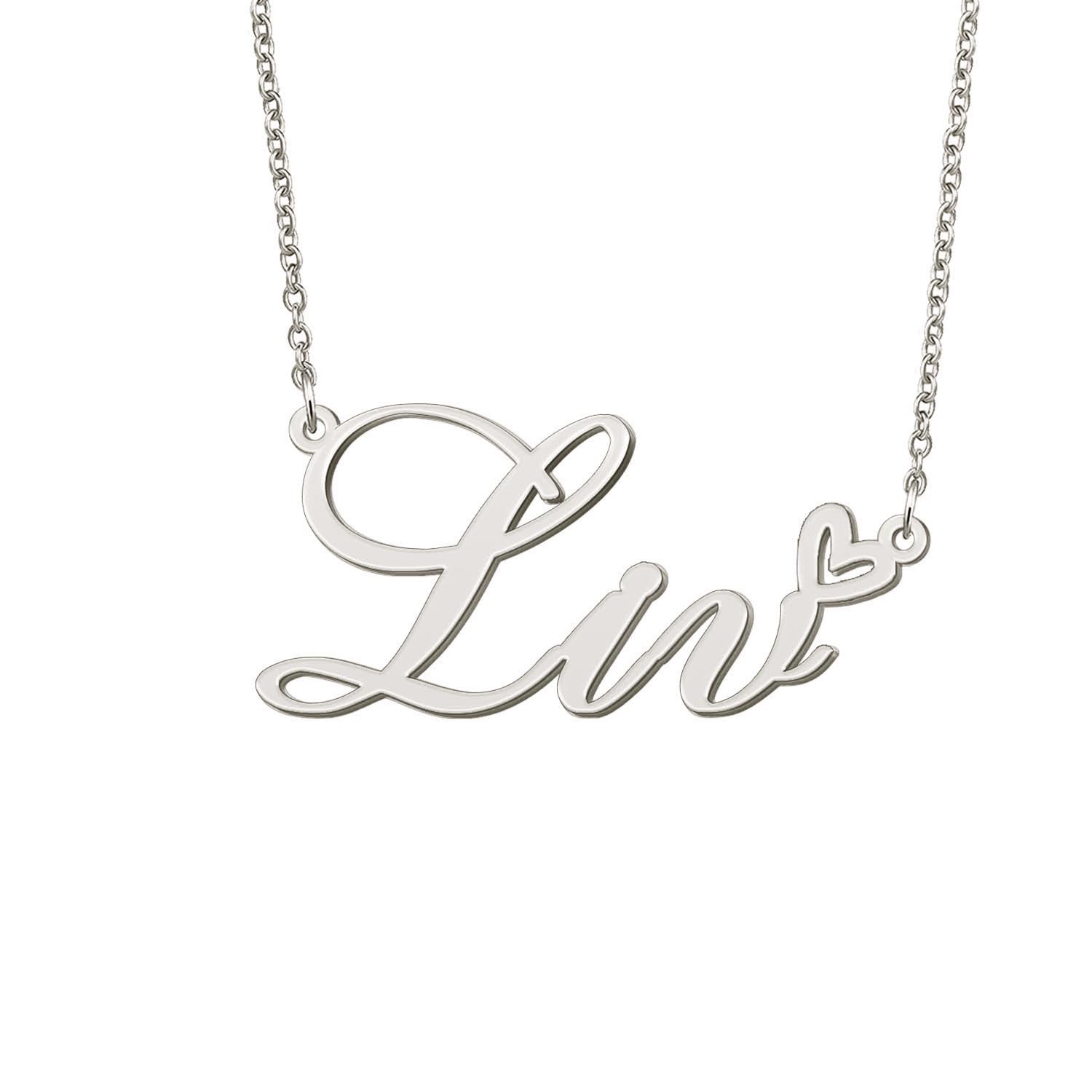 BYBWBL Liv Name Pendant Necklace Silver Color