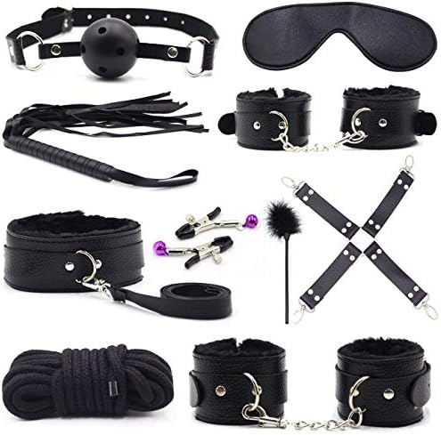 LuckCreator 10pc Black Yoga Straps Set