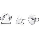 VGACETI Titanium Earrings, Hypoallergenic Stud Earrings for Women Men Sensitive Ears Bar/Butterfly/Triangle/Square Premium High Polished (Shiny Grey)