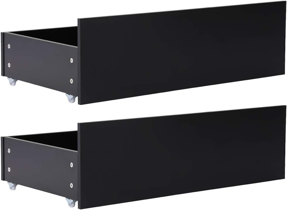 Pair of Wood Underbed Storage Drawers with Wheels suits ...