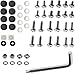 LFPartS Stainless Steel Rust Resistant License Plate Frame Security Anti-Theft Locking Screws Fasteners Ultimate Kit Domestic Import (Black Screw Caps)