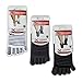 Full Toe Socks with Grips, 5 Finger Socks, Yoga, Pilates, Barre, Dance, Anti Non Slip Skid, Slip Free, for Women & Men, Size M/L, 3 Pairs - White, Grey, Black
