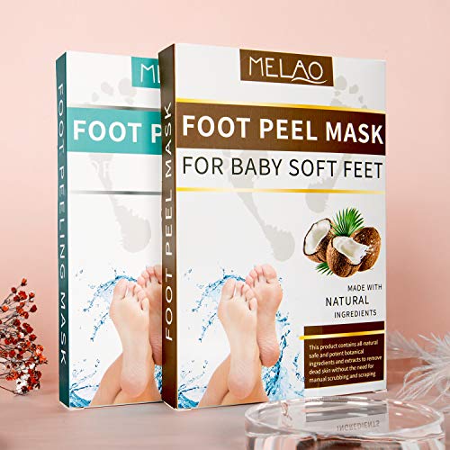Foot Peel Mask- Deeply Exfoliates and Peels Away the Dead Skin, Cracks & Calluses,repairs rough heels revealing baby soft feet-Pack of 2 Pairs of Plastic Foot Mask for Men and Women (Lavender)