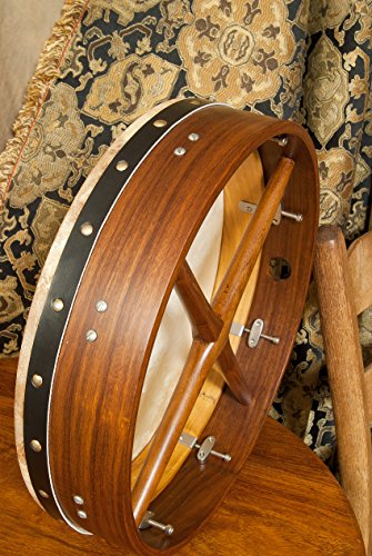 image for Roosebeck Tunable Sheesham Bodhran, Rosewood, Cross-Bar 14 inches by 3