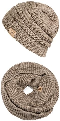 EVRFELAN Winter Warm Beanie Scarf Set Women - Knit Infinity Loop Scarf and Hat Sets for Men