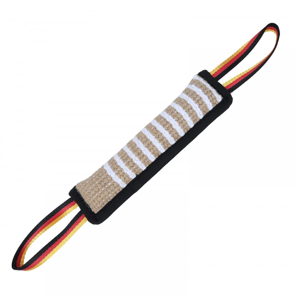 DONGKER Dog Bite Tug Toy,Dog Jute War Toy w/2 Strong Handles for Medium to Large Dogs Training Interactive Play Fetch