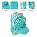 Reinforced Water Resistant School Backpack and Insulated Lunch Bag Set - Teal Floral Motif
