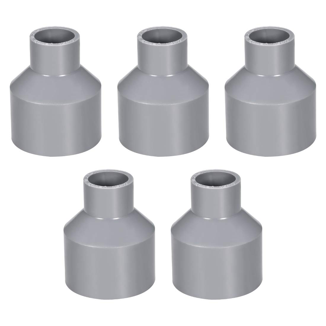 sourcing map PVC DWV Reducing Coupling Schedule 40 Gray 20mm x 40mm Socket 5Pcs
