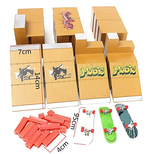 FidgetKute Skate Park Ramp Parts for Tech Deck Fingerboard Finger Board Ultimate Parks 92C Show One Size