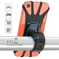 PEYOU Soporte Movil Bici, 360° Rotación Soporte Movil Bicicleta Moto, Ajustable Universal Silicona Soporte, Compatible para iPhone X/XR/XS MAX, Compatible para Samsung Galaxy, Xiaomi, Huawei (4"-6.5")