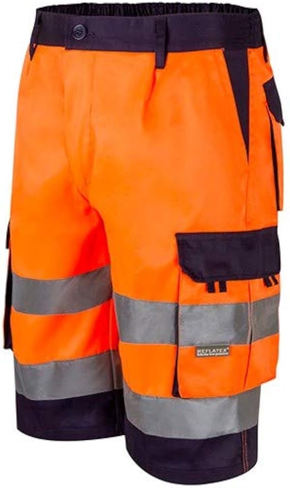 Velilla Bermuda De Travail Bicolore Haute Visibilite 6 Poches Orange Fluo Bleu Marine 303004 Amazon Fr Vetements Et Accessoires