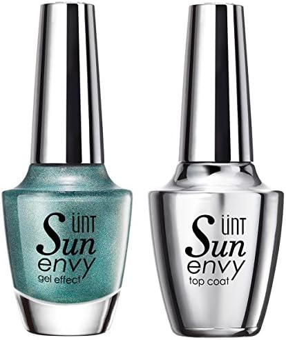 No Led UV Needed Gel Effect Nail Polish Lacquer + Gel Effect Top Coat Dry Fast, 15ml/0.5oz Each (Top Coat + NV385)