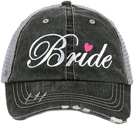 KATYDID Bride Women's Trucker Hat Gray/hot Pink