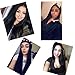 MISSWIG Natural Long Straight Synthetic Black Wig Heat Resistant Wigs for Women Party Wear 21 Inches