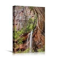 Canvas Wall Art Mountain Waterfalls Landscape Multicolor Photography Relax/Calm Traditional Waterfall - 12x18 inches
