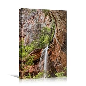 signwin Canvas Wall Art Mountain Waterfalls Landscape Multicolor...