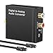 ZEXMTE Digital to Audio Converter Digital Optical Toslink Coaxial Inputs to RCA Audio Adapter and AUX 3.5mm Headphone Outputs Optical Toslink Cable Included