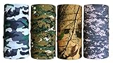 Loogu Cool Multifunction Pack of 4 Pcs Seamless Style Bandanna Headwear Scarf Wrap Neck Gaiters (Color 4)