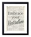 Embrace Your Narrative Typography Vintage Dictionary Art Print, Antique Wall Art Home Decor, Modern Boho Poster, Farmhouse Decoration Living Room Bedroom Office 8x10 Inches, Ready To Frame