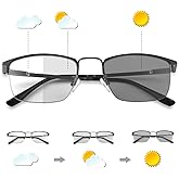YIMI Photochromic Progressive Multifocus Computer Reading Glasses Spring Hinge Transition Sunglasses Anti Glare UV Sun Reader