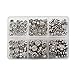 BRCbeads Assorted Flower Tibetan Silver Flower Metal Spacer Beads Mix Lot 120pcs per Box for Jewelry Making Findings