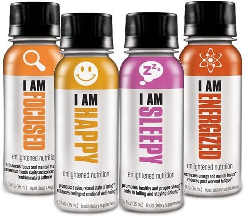 I AM Shots Variety (1 each - I AM Happy, I AM Sleepy, I AM Focused, and I AM Energized)