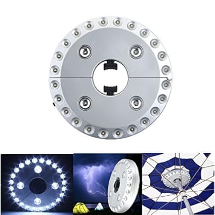 KINGSO LED-Schirmleuchte 28 LEDs 3 Modi Sonnenschirm Lampe Schirmlicht Zelt Licht Campingleuchte Nachtlicht 4 AA Batteriebetr