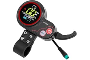 WOKYO TF-100 5 Pin Electric Scooter LCD Display and Thumb Throttle, 36V-48V Ebike Thumb Throttle Controller with Waterproof Speedometer LCD Display Panel for Kugoo M4 Electric Bike Scooter Controller