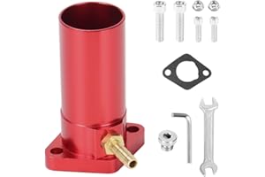 CYLEMOTO CNC Intake Pipe Inlet Manifold for VM24 PWK24 Carburetor 212cc 196cc 6.5hp Engine for CT200U CT200U-EX BT200X KT196 GX160 GX200 MB165 MB200 Mini Bike Go Kart Red