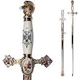 Munetoshi 31" Masonic Knights Templar Ceremonial Sword Gold Fittings Red Crosses