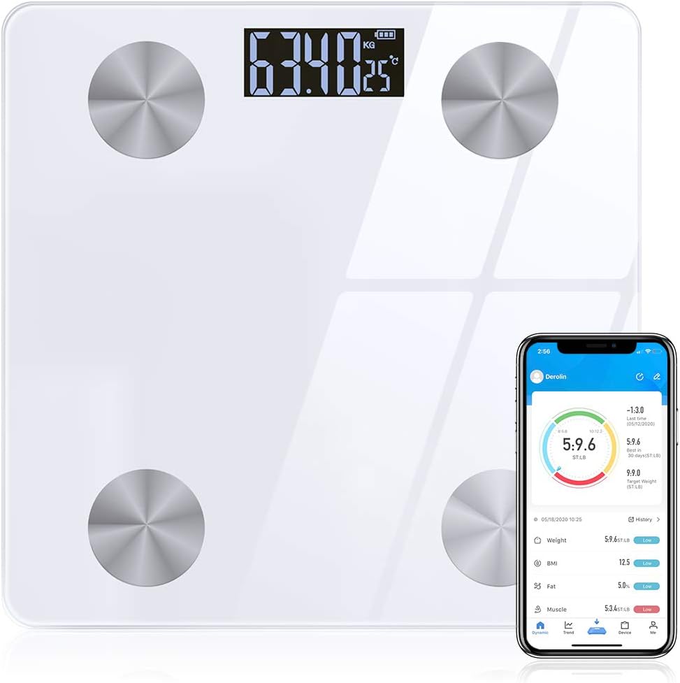 sinocare Smart Body Fat Scale, Digital Bathroom Scales Body Fat
