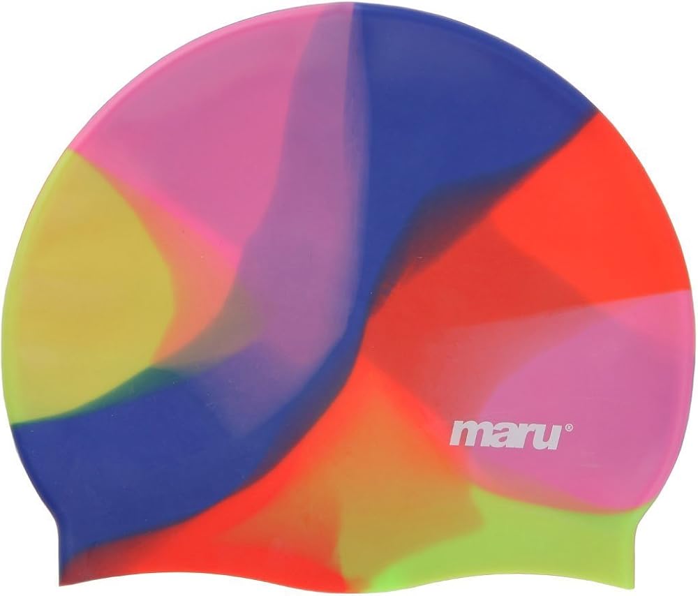 Maru Silicone Swim Cap Pink Blue Red One Size Fits All