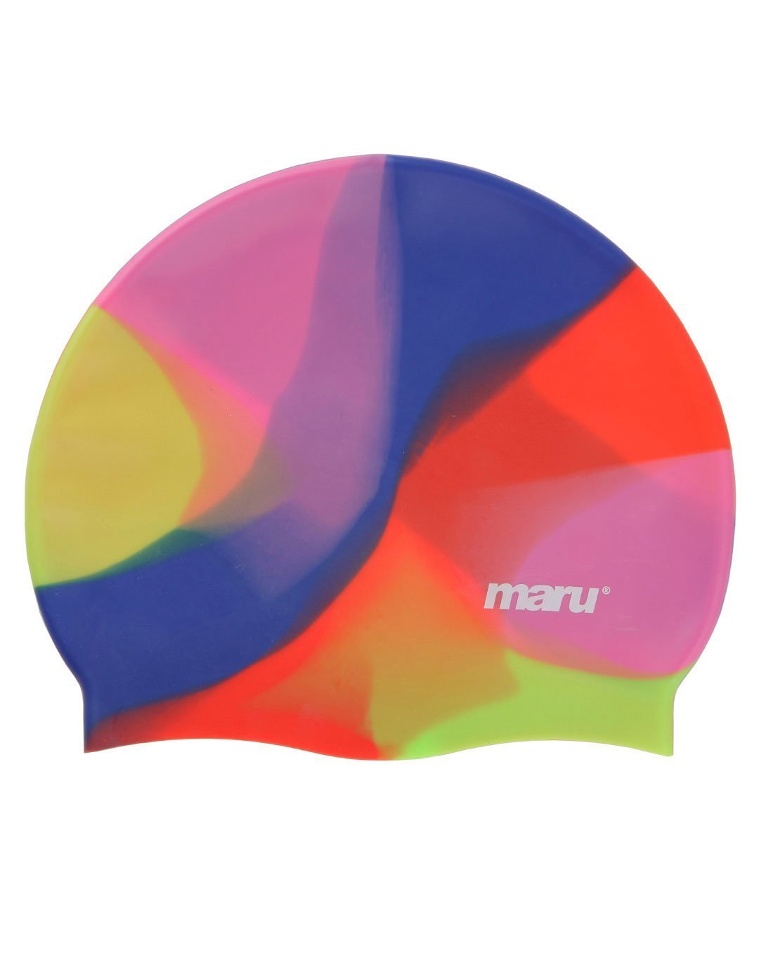 Maru Silicone Swim Cap (Pink/Blue/Red) – Smooth, Easy-Fit Silicone Swimming Cap for Adults & Kids (One Size Fits All) – Durable Swimming Hat for Speed, Comfort & Chlorine Protection