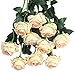 Luyue 10PCS Artificial Roses Flower Silk Rose with Stem Realistic Artificial Long Stem Rose Valentine's Day Fake Roses Bouquet for Wedding Home Decoration