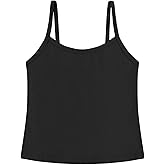 QBK Girls Tank Tops Toddler Camisole Cotton Cami Spaghetti Strap Undershirts for Girls 2T-12Years
