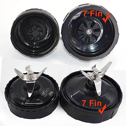 Replacement Fruit Blender Blade for Ninja,Replacement Part Accessories for Nutri Ninja Auto-iQ BL480-30 BL681A-30 BL682 BL640(With Two Extra Rubber Gasket)
