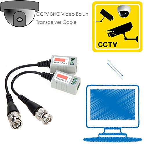 BNC Video Balun Transceiver Cable,Sageme Passive HD CVI/AHD/TVI Signal Transceivers 720P/1080P Single Channel for BNC Male Cable via CAT5/5E/6 Twisted Pair Transmitter for CCTV (4 Pairs /8 PCS)