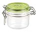 Bormioli Rocco Fido Round Jar with Green Lid, 6-3/4-Ounce