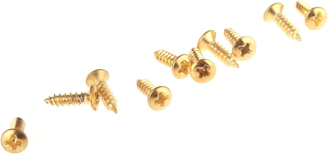 Musiclily 3x12mm Guitar Bass Pickguard Mounting Screws Scratch Plate Screws for Fender Strat Tele Electric Guitar Bass,Gold (50 Pieces) - Image 3